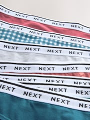 طباعة مربعات - حزمة سراويل داخلية من 7 قطع مصنوعة من القطن ومزينة بشعار - صورة 12 من 13