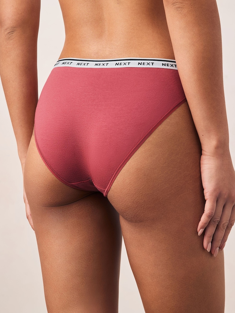 Gingham Print High Leg Logo Knickers 7 Pack - Image 12 of 13