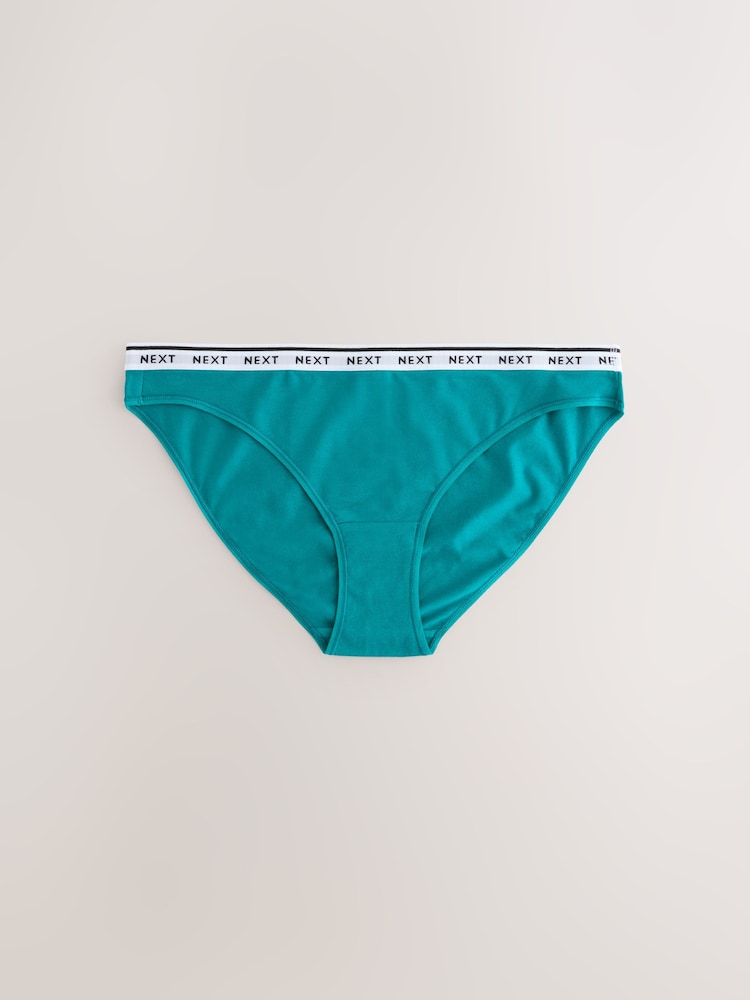 Gingham Print High Leg Logo Knickers 7 Pack - Image 7 of 13