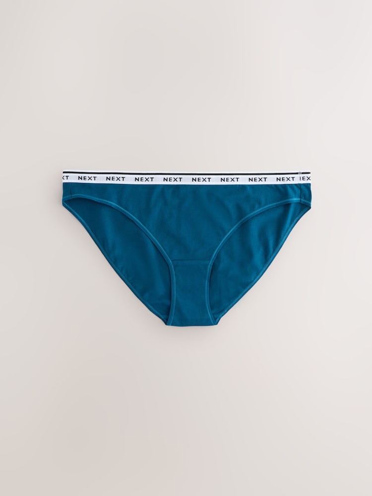 Gingham Print High Leg Logo Knickers 7 Pack - Image 8 of 13