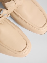 LK Bennett Natural Maude Nappa Leather Eyelet Bow Loafers - Image 4 of 4