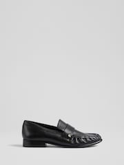 LK Bennett Black Adira Stud Loafers - Image 1 of 4