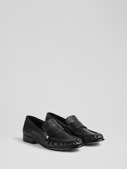 LK Bennett Black Adira Stud Loafers - Image 2 of 4
