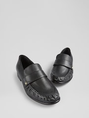 LK Bennett Black Adira Stud Loafers - Image 3 of 4