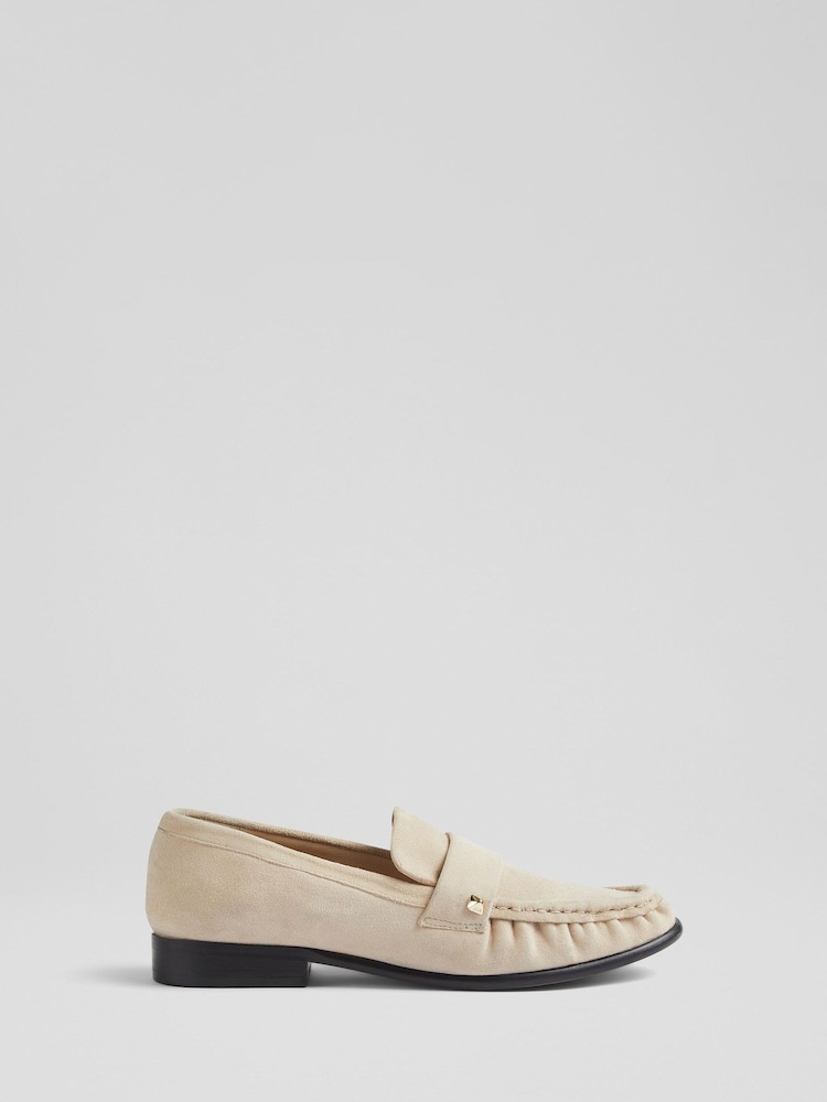 LK Bennett Brown Adira Stud Loafers - Image 1 of 4