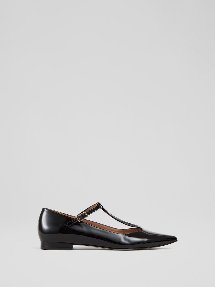 LK Bennett Black Drew T Bar Flats - Image 1 of 4