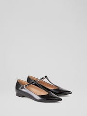 LK Bennett Black Drew T Bar Flats - Image 2 of 4