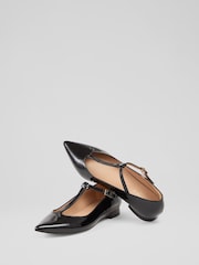 LK Bennett Black Drew T Bar Flats - Image 3 of 4
