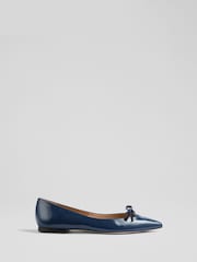 LK Bennett Lynne Patent Mini Bow Flats - Imagem 1 de 4