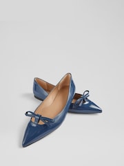 LK Bennett Lynne Patent Mini Bow Flats - Imagem 3 de 4