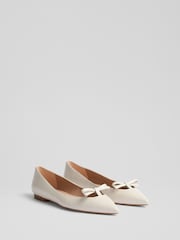 LK Bennett Lynne Nappa Leather Mini Bow Flat - Image 2 of 4