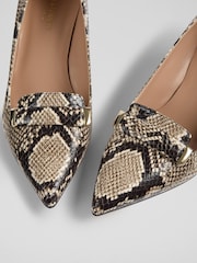 LK Bennett Natural Caryn Snake Effect Bar Trim Courts - Image 4 of 4