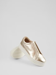 LK Bennett Metallic Joy Leather Pull On Trainers - Image 3 of 4