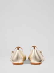 LK Bennett Metallic Drew T Bar Flats - Image 3 of 4