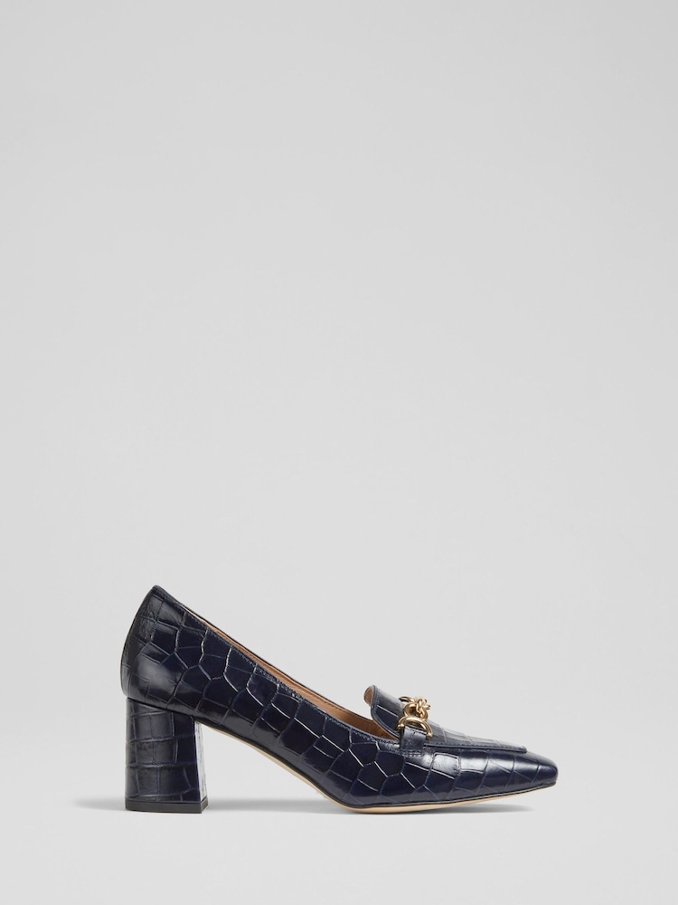 LK Bennett Johanna Trim Block Loafers - Slika 1 iz 4