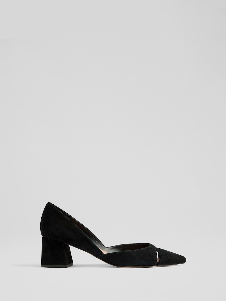 LK Bennett Cecile Suede Cut Out Block čevlji z visoko peto Courts - Slika 1 iz 4 LK Bennett Cecile Suede Cut Out Block čevlji z visoko peto Courts - Slika 1 iz 4