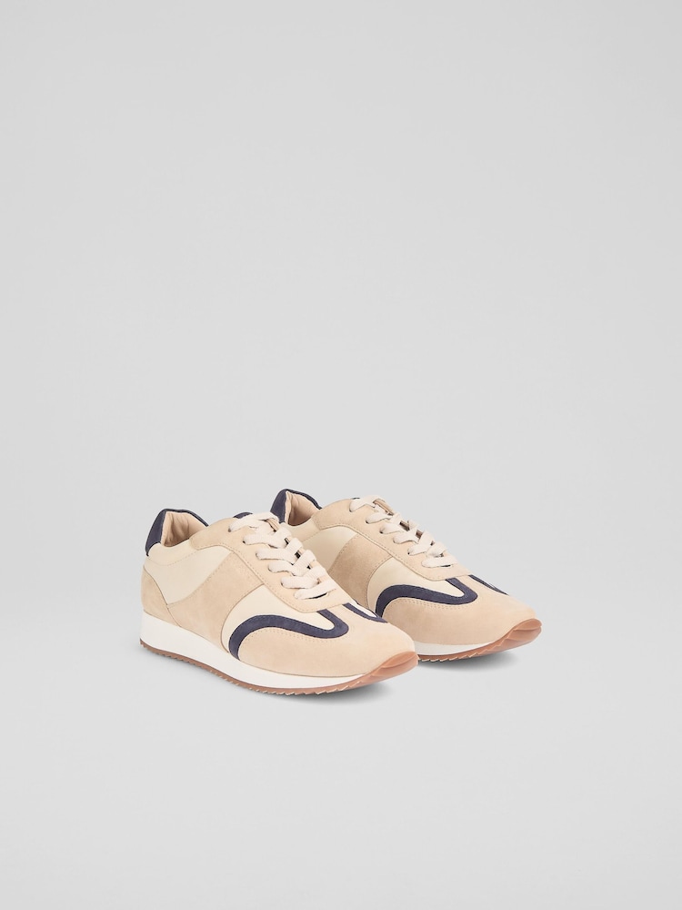 LK Bennett Blue Sport Nylon & Leather Sport Runner - Image 2 of 4