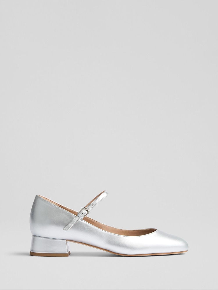 LK Bennett Metallic Beatrix Low Block Mary Jane - Image 1 of 4