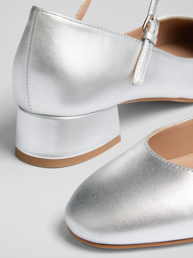 LK Bennett Metallic Beatrix Low Block Mary Jane - Image 4 of 4