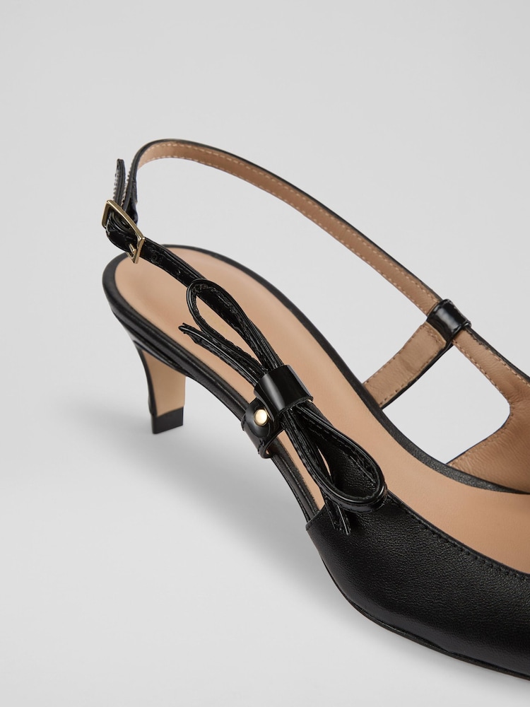 LK Bennett Marilyn Nappa Leather Stud Mini Bow - Slika 4 iz 4