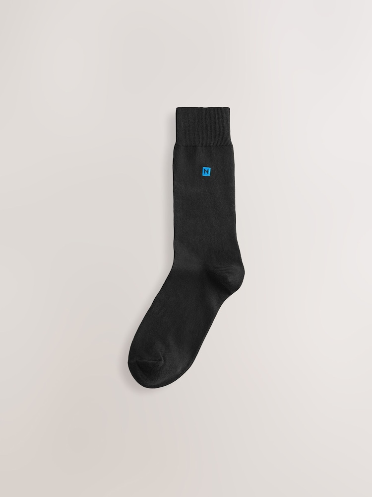 Black Bold Multicolour Logo 5 Pack Embroidered Lasting Fresh Socks - Image 5 of 9
