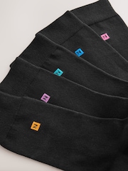 Black Bold Multicolour Logo 5 Pack Embroidered Lasting Fresh Socks - Image 8 of 9