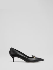 LK Bennett Caryn Smooth Leather Bar Trim Courts - Imagen 1 de 4