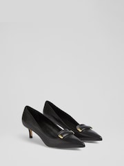 LK Bennett Caryn Smooth Leather Bar Trim Courts - Imagen 2 de 4