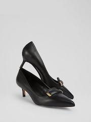 LK Bennett Caryn Smooth Leather Bar Trim Courts - Imagen 3 de 4