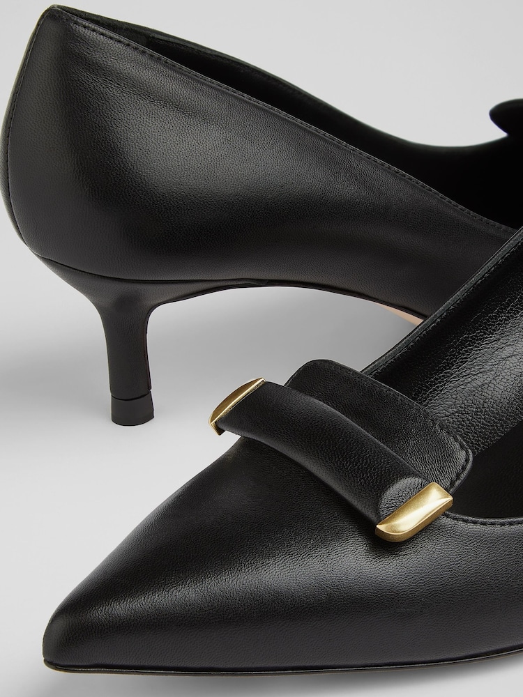 LK Bennett Caryn Smooth Leather Bar Trim Courts - Imagen 4 de 4