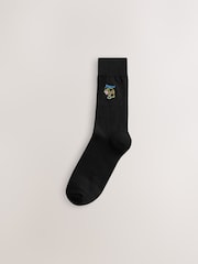 Black Picasso Art Embroidered Socks 4 Pack - Image 2 of 7