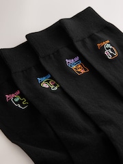 Black Picasso Art Embroidered Socks 4 Pack - Image 6 of 7