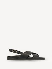 Ancient Greek Sandals Black Ikesia Leather Sandals - Image 1 of 4