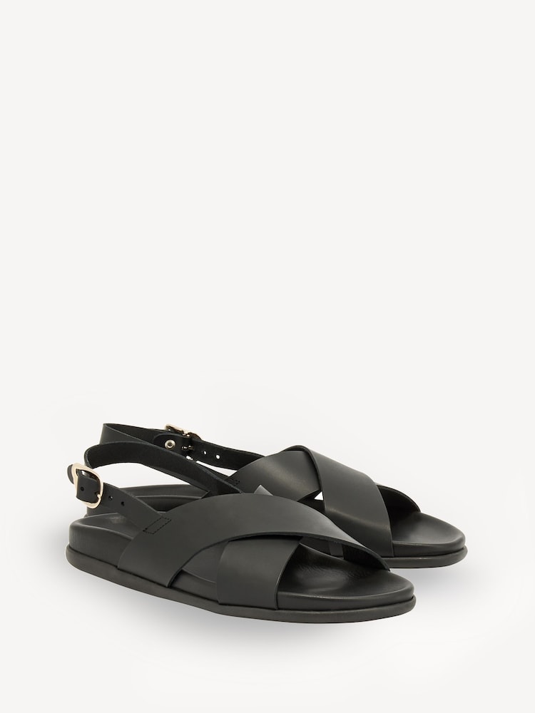 Ancient Greek Sandals Black Ikesia Leather Sandals - Image 2 of 4