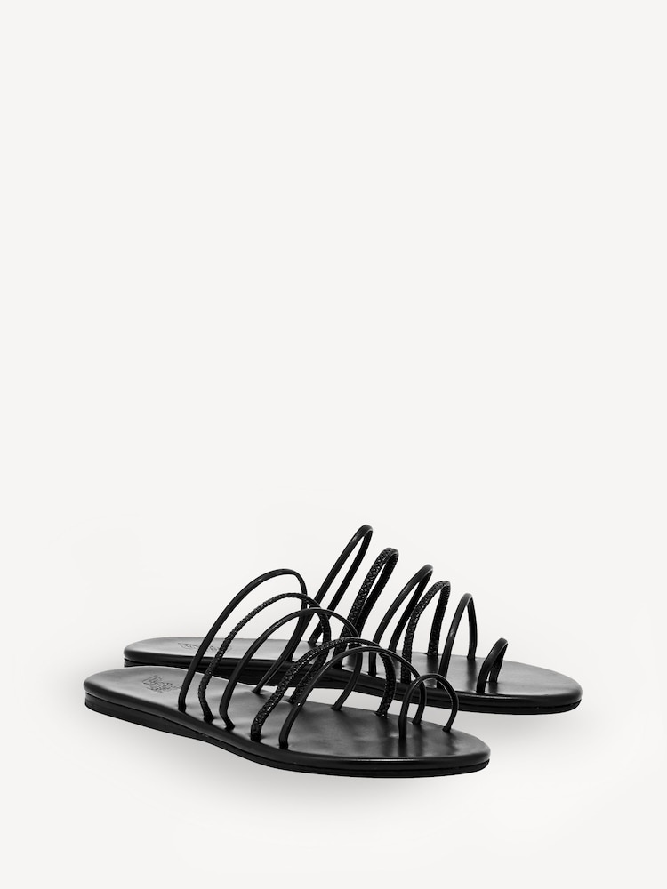 Ancient Greek Sandals Black Imatio Sandals - Image 2 of 4 Ancient Greek Sandals Black Imatio Sandals - Image 2 of 4