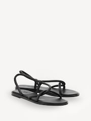 Ancient Greek Sandals Black Bomba Leather Sandals - Image 1 of 3