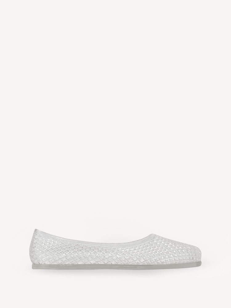 Ancient Greek Sandals Silver IRO Jelly Shoes - Image 1 of 4