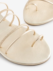 Ancient Greek Sandals Gold Imatio Sandals - Image 3 of 5