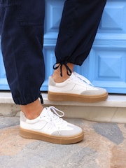 Серый - Linzi Kaia Lace Up Flatform Trainers - Image 1 of 6