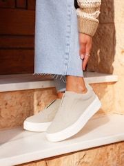 Linzi Natural Henley Flatform Slip-On Trainers - Image 1 of 6