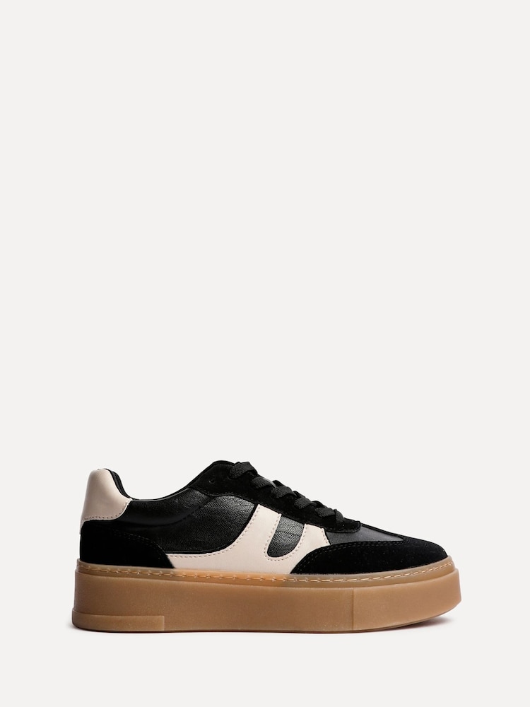 Черный - Linzi Kaia Lace Up Flatform Trainers - Image 2 of 5