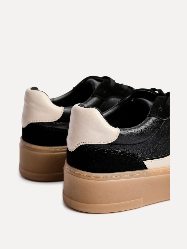 Черный - Linzi Kaia Lace Up Flatform Trainers - Image 5 of 5