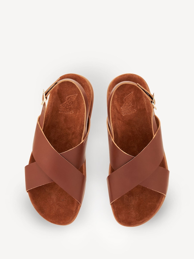 Ancient Greek Sandals Brown Ikesia Leather Sandals - Image 4 of 4