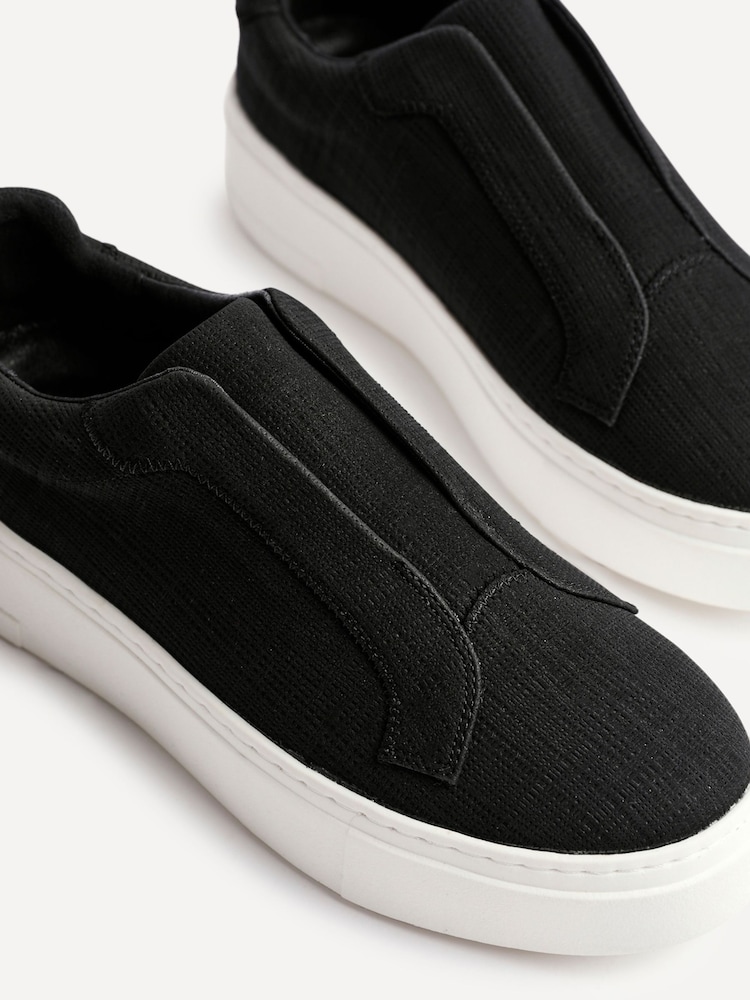 Linzi Black Henley Flatform Slip-On Trainers - Image 5 of 5