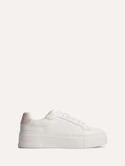 Linzi White Jersey Lace Up Flatform Trainers - Image 2 of 5