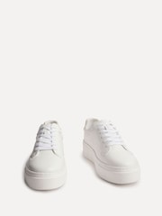 Linzi White Jersey Lace Up Flatform Trainers - Image 3 of 5