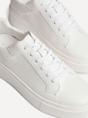 Linzi White Jersey Lace Up Flatform Trainers - Image 4 of 5