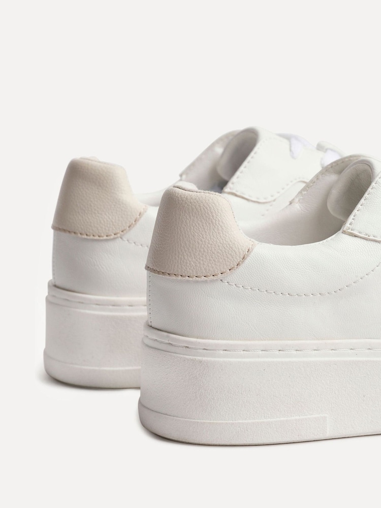 Linzi White Jersey Lace Up Flatform Trainers - Image 5 of 5