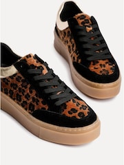 Linzi Black Nyra Aminal Print Lace-Up Trainers - Image 5 of 6