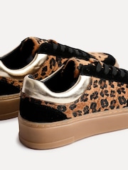 Linzi Black Nyra Aminal Print Lace-Up Trainers - Image 6 of 6